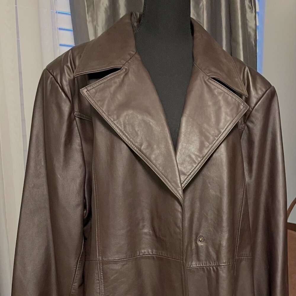 Centigrade 100% Leather Brown Coat Jacket | Size 2X | Classic Silhouette
